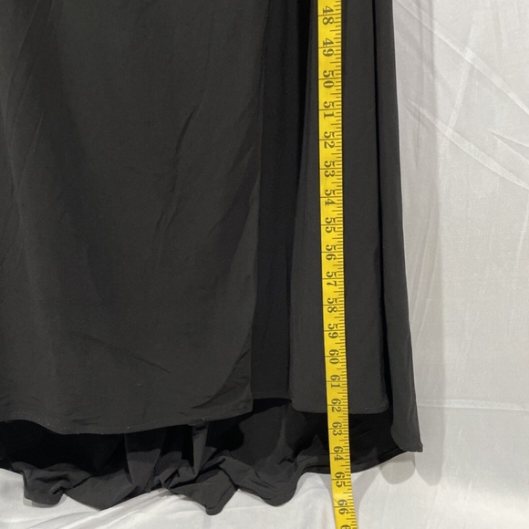 NEW $288 La Femme [ 8 ]‎ Ruched Jersey Trumpet Gown in Black - Picture 3 of 12